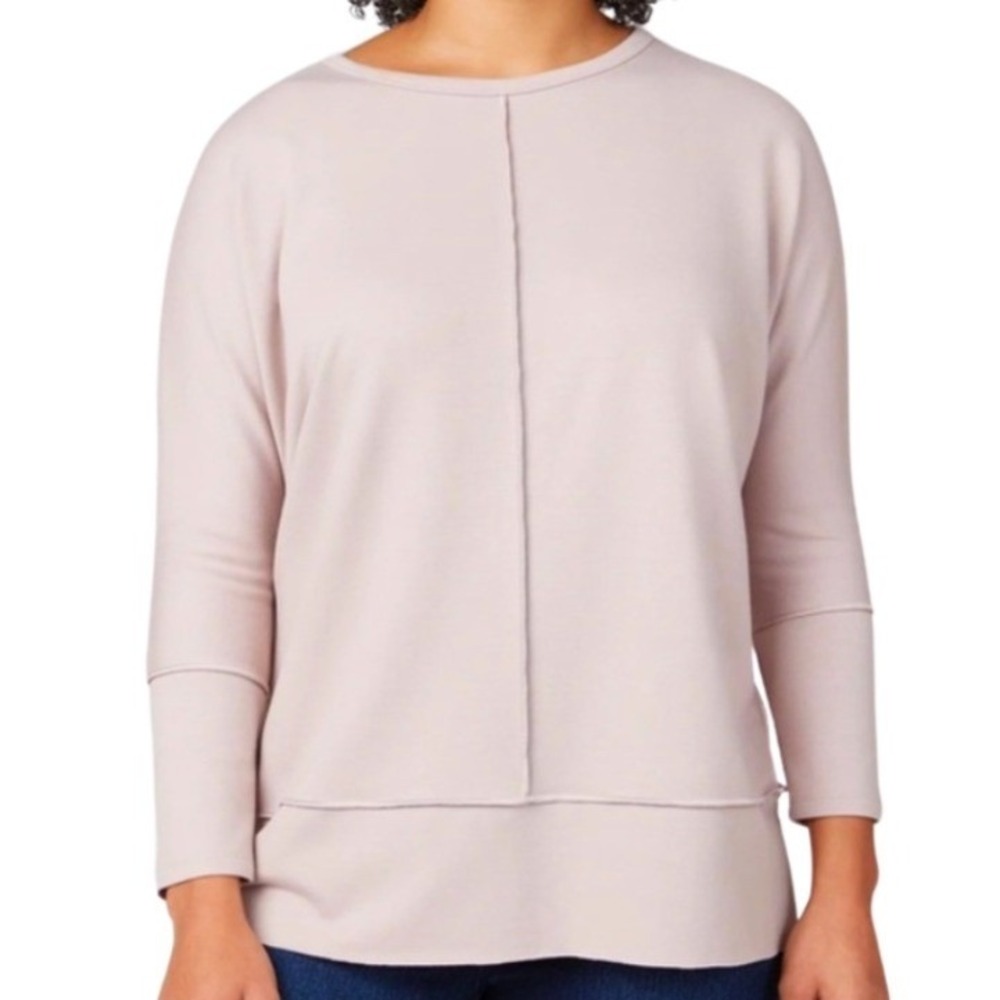Spanx AirEssentials Crew Neck‎ Tunic Mauve Pink 3/4 Sleeve Sweatshirt Medium